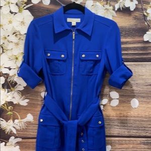MICHAEL KORS Blue Belted Dress